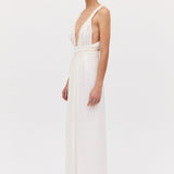 WHITE SILK CDC ASCENDENT GOWN