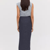 NAVY LINEN UNITY SKIRT