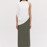 WHITE CRINKLE CREPE INFINITE TOP