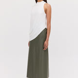 WHITE CRINKLE CREPE INFINITE TOP