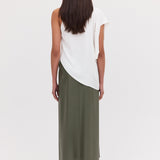 WHITE CRINKLE CREPE INFINITE TOP