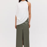 WHITE CRINKLE CREPE INFINITE TOP