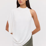 WHITE CRINKLE CREPE INFINITE TOP