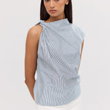 NAVY STRIPE YANG TOP