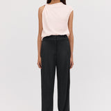 BLACK SATIN CREPE TONDO PANT
