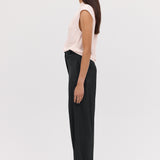 BLACK SATIN CREPE TONDO PANT