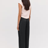BLACK SATIN CREPE TONDO PANT