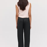 BLACK SATIN CREPE TONDO PANT