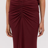 BURGUNDY JERSEY BANKSIA SKIRT