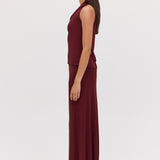 BURGUNDY JERSEY BANKSIA SKIRT