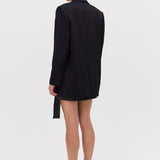 BLACK SATIN CREPE ISABEL JACKET