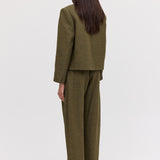 KHAKI LINEN TONDO PANT