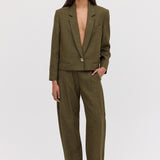 KHAKI LINEN TONDO PANT