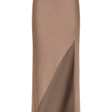 MUSHROOM CHIFFON OBLIQUE SKIRT