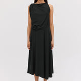 BLACK JERSEY MANDALA DRESS