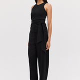 BLACK JERSEY AESTHETE TOP