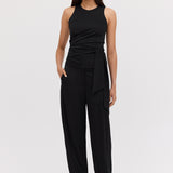 BLACK JERSEY AESTHETE TOP