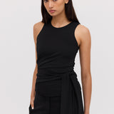 BLACK JERSEY AESTHETE TOP