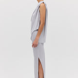 SILVER SATIN LEONORA SKIRT