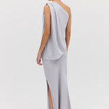 SILVER SATIN LEONORA SKIRT