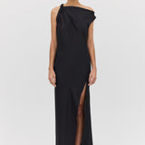 BLACK SILK FORM DRESS
