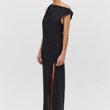 BLACK SILK FORM DRESS