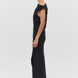 BLACK SILK FORM DRESS