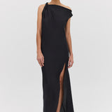 BLACK SILK FORM DRESS