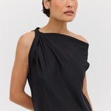 BLACK SILK FORM DRESS