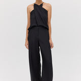 BLACK SILK LOOKING GLASS CAMI