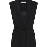 BLACK SUITING SHIFTING VEST