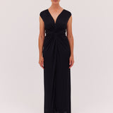 BLACK JERSEY STELLA GOWN