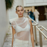 CREAM ORGANZA CEZANNE TOP