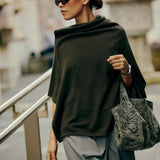 LIQUORICE CASHMERE TRANQUIL KNIT CAPE