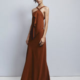 CINNAMON CREPE CONVERGING GOWN