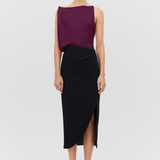 AUBERGINE SATIN ROMA TOP