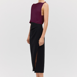 AUBERGINE SATIN ROMA TOP