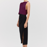 AUBERGINE SATIN ROMA TOP