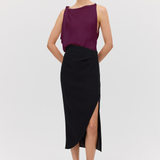 AUBERGINE SATIN ROMA TOP