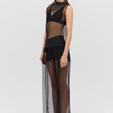 BLACK ORGANZA CEZANNE TOP