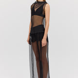BLACK ORGANZA CEZANNE TOP
