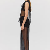 BLACK ORGANZA CEZANNE TOP