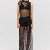 BLACK ORGANZA CEZANNE TOP