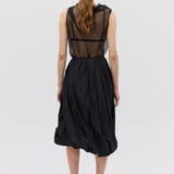 BLACK COTTON METAL DELIQUESCE SKIRT