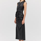 BLACK LEATHERETTE CARESS SKIRT