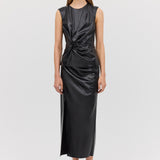 BLACK LEATHERETTE CARESS SKIRT