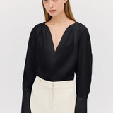 BLACK COTTON CIRCA SHIRT