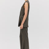 LIQUORICE WOOL NADJA PANT