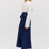 IVORY SILK CEZANNE LONG SLEEVE TOP