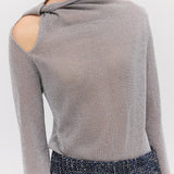 SILVER METAL ABBOTT KNIT